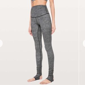 Lululemon Still Mind Tight 28” Leggings Interlink Ice Grey Black Women Size 4